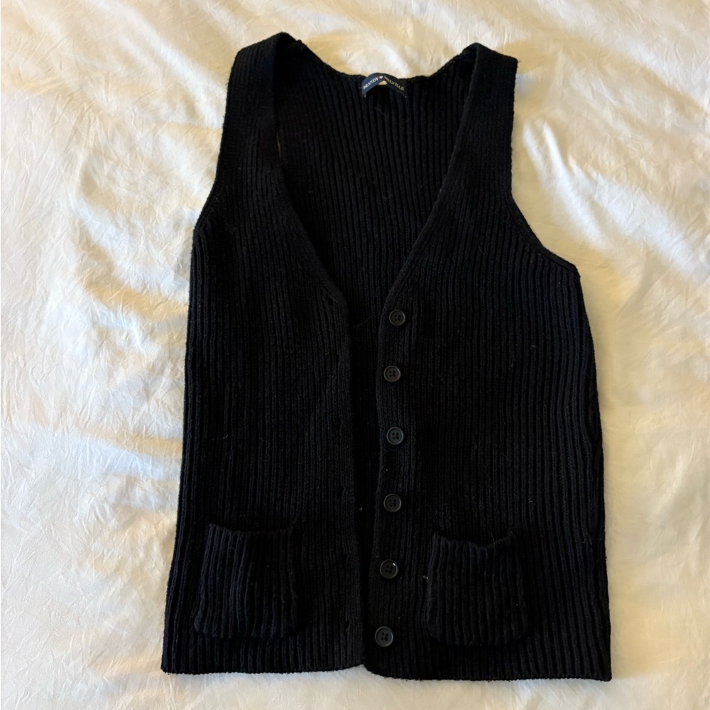 Brandy Melville Black Sweater Vest Top One Size